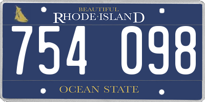 RI license plate 754098