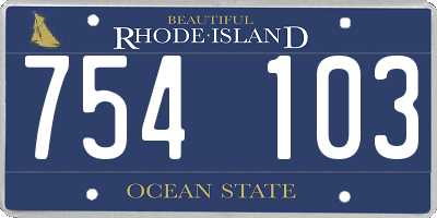 RI license plate 754103
