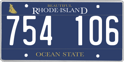 RI license plate 754106