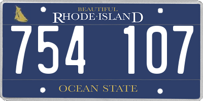 RI license plate 754107