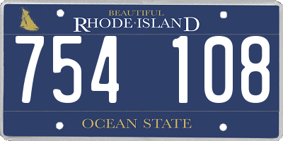 RI license plate 754108