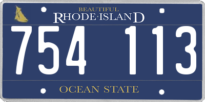 RI license plate 754113