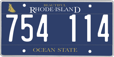 RI license plate 754114