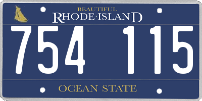 RI license plate 754115