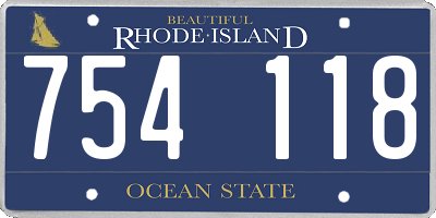 RI license plate 754118