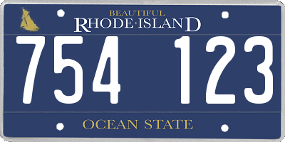 RI license plate 754123