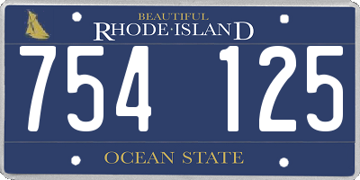 RI license plate 754125