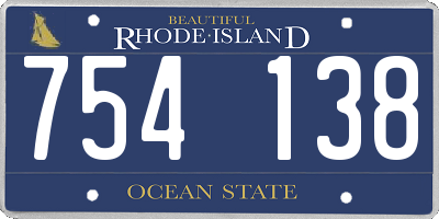 RI license plate 754138