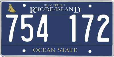 RI license plate 754172