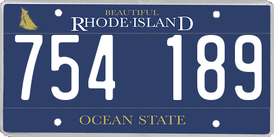 RI license plate 754189