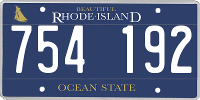 RI license plate 754192