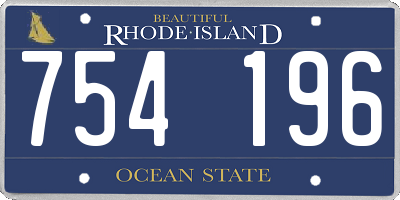 RI license plate 754196