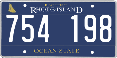RI license plate 754198