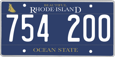 RI license plate 754200