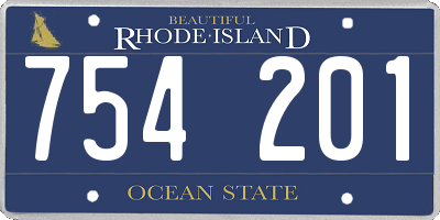 RI license plate 754201