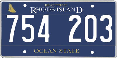RI license plate 754203