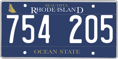 RI license plate 754205
