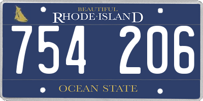 RI license plate 754206