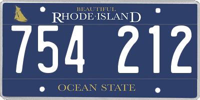 RI license plate 754212