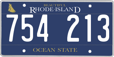 RI license plate 754213
