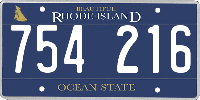 RI license plate 754216