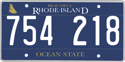RI license plate 754218