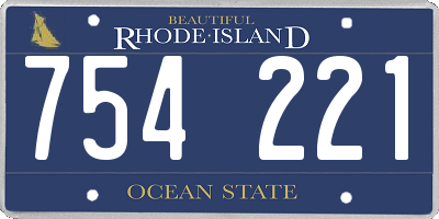 RI license plate 754221