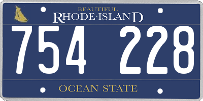 RI license plate 754228