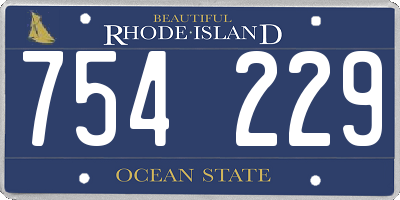 RI license plate 754229