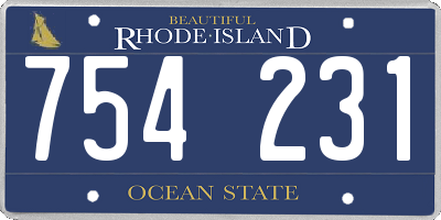 RI license plate 754231