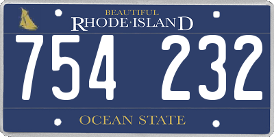 RI license plate 754232