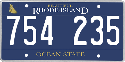 RI license plate 754235
