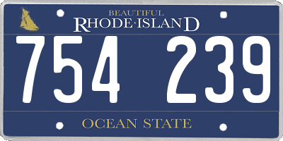 RI license plate 754239