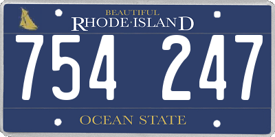 RI license plate 754247