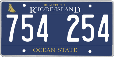 RI license plate 754254