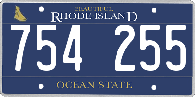 RI license plate 754255
