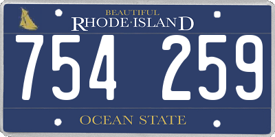 RI license plate 754259