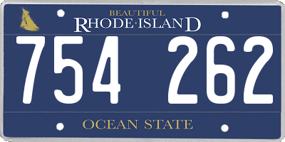 RI license plate 754262