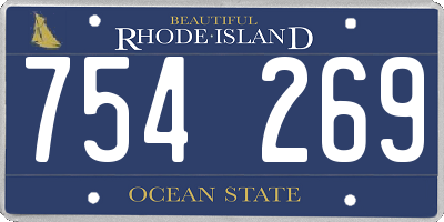 RI license plate 754269