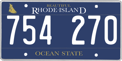 RI license plate 754270