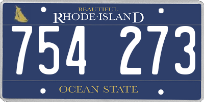 RI license plate 754273
