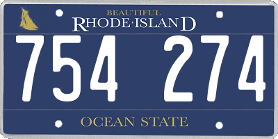 RI license plate 754274