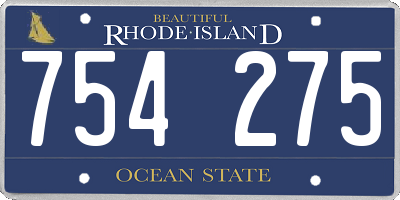 RI license plate 754275