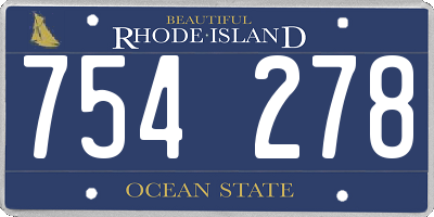 RI license plate 754278