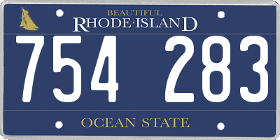 RI license plate 754283