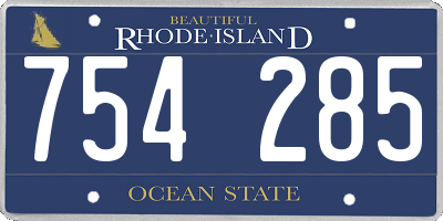 RI license plate 754285