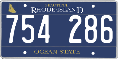 RI license plate 754286