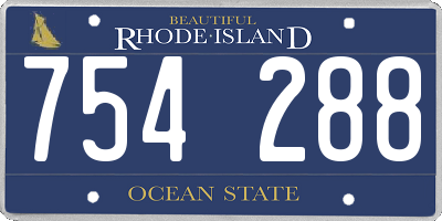 RI license plate 754288