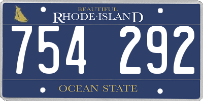 RI license plate 754292
