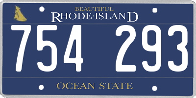 RI license plate 754293